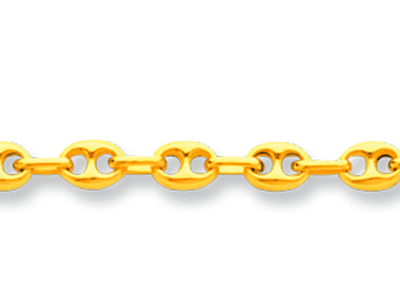 Chaîne maille Grain de café creuse 3,30 mm, 45 cm, Or jaune 18k - Image Standard - 2