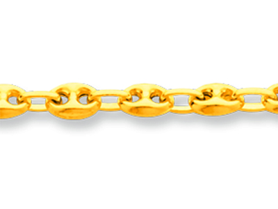 Chaîne maille Grain de café creuse 3,70 mm, 45 cm, Or jaune 18k - Image Standard - 2