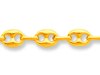 Chaîne maille Grain de café creuse 4,70 mm, 45 cm, Or jaune 18k - Image Standard - 2