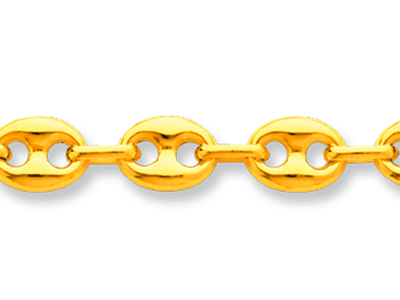 Chaîne maille Grain de café creuse 6 mm, 50 cm, Or jaune 18k - Image Standard - 2