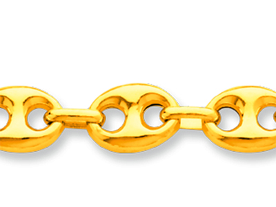 Chaîne maille Grain de café creuse 7,30 mm, 60 cm, Or jaune 18k - Image Standard - 2