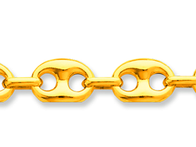 Chaîne maille Grain de café creuse 9 mm, 50 cm, Or jaune 18k - Image Standard - 2