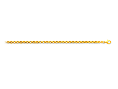 Bracelet maille Jaseron 3,3 mm, 18 cm, Or jaune 18k
