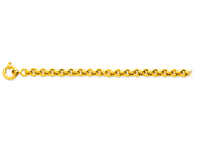 Bracelet maille Jaseron 7,3 mm, 19 cm, Or jaune 18k
