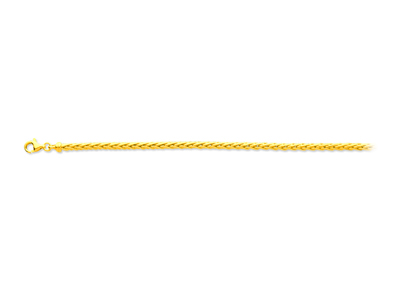 Bracelet maille Palmier creuse 3 mm, 18 cm, Or jaune 18k