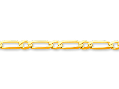 Bracelet maille alternée 1/1 ultra plate 4 mm, 18,5 cm, Or jaune 18k - Image Standard - 2