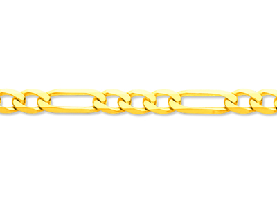 Bracelet maille Alternée 1/3 ultra plate 3,80 mm, 21 cm, Or jaune 18k - Image Standard - 2