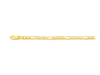 Bracelet maille Alternée 13 ultra plate 5,6 mm, 21 cm, Or jaune 18k