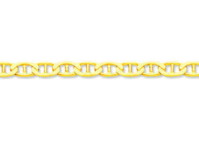 Bracelet maille Marine battue 3 mm, 21 cm, Or jaune 18k - Image Standard - 2