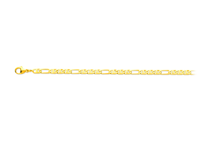 Chaîne maille Marine Alternée 13, 4,1 mm, 50 cm, Or jaune 18k