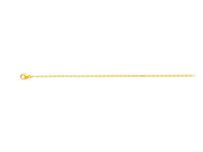 Chaîne maille Forçat Marine diamantée 1,4 mm, 40 cm, Or jaune 18k