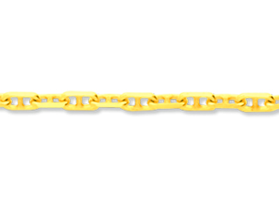 Chaîne maille Forçat Marine diamantée 2,30 mm, 45 cm, Or jaune 18k - Image Standard - 2