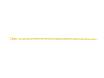 Chaîne maille Forçat Marine diamantée 2,3 mm, 50 cm, Or jaune 18k