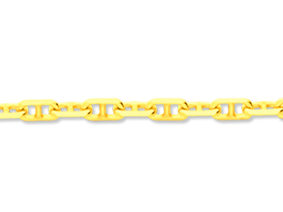 Chaîne maille Forçat Marine diamantée 3 mm, 50 cm, Or jaune 18k - Image Standard - 2