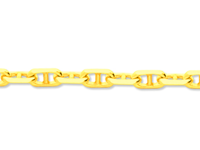Chaîne maille Forçat Marine diamantée 3,70 mm, 50 cm, Or jaune 18k - Image Standard - 2