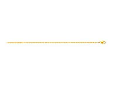 Chaîne maille Corde massive 1,5 mm, 40 cm, Or jaune 18k