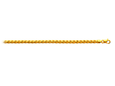 Bracelet maille Palmier plate 4,3 mm, 19 cm, Or jaune 18k