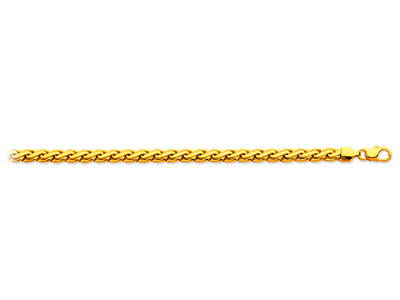 Bracelet maille Palmier plate 5,5 mm, 19 cm, Or jaune 18k