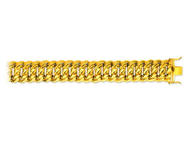 Bracelet maille Américaine 17,5 mm, 21 cm, Or jaune 18k