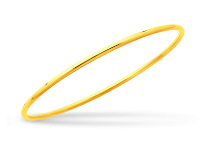 Bracelet Jonc massif fermé, fil rond 2,5 mm, forme ronde 65 mm, Or jaune 18k