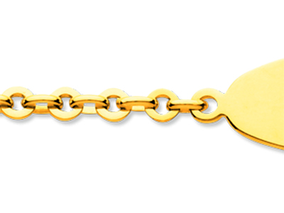 Identité junior maille Lentille avec anneaux intermédiaires, 18 cm, Or jaune 18k - Image Standard - 2