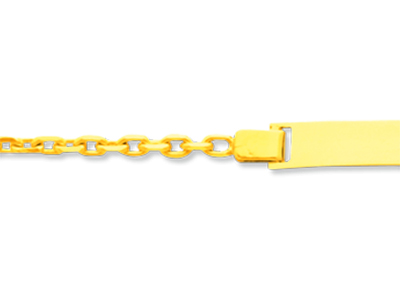 Identité bébé maille Forçat diamantée, 14 cm, Or jaune 18k - Image Standard - 2