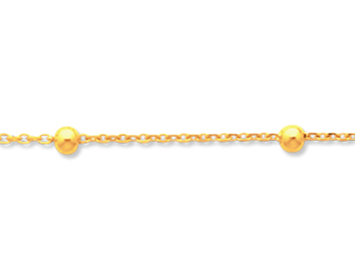 Identité bébé chaîne Boules, plaque ovale, 14 cm, Or jaune 18k - Image Standard - 2