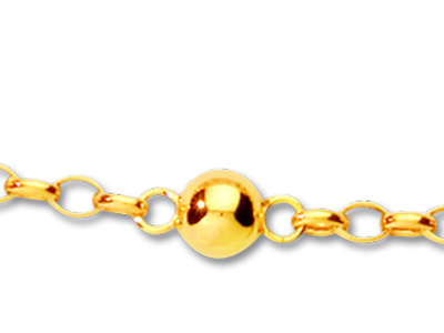 Collier Chaîne et boules alternées 6 mm, 44,5 cm, Or jaune 18k - Image Standard - 2