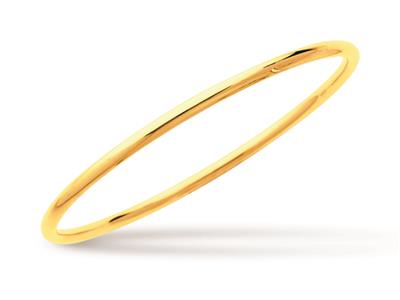 Bracelet Jonc massif, fil rond 3 mm, forme ronde 63 mm, Or jaune 18k