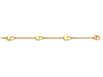 Bracelet Gouttes évidées, 19 cm, Or jaune 18k