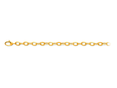 Bracelet petites maille Ovales 5,5 mm, 19 cm, Or jaune 18k