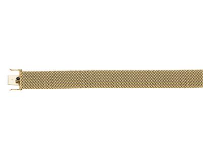 Bracelet maille Polonaise 16 mm, 19 cm, Or jaune 18k
