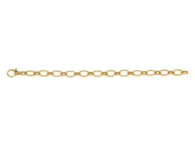 Bracelet Mailles Ovales alternées, 20,5 cm, Or jaune 18k