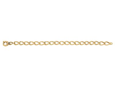 Bracelet maille Ovale claire, 8 mm, 19 cm, Or jaune 18k