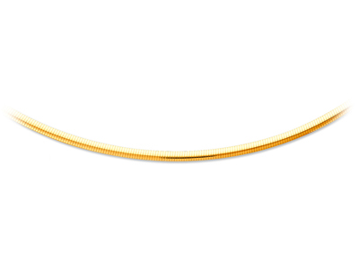 Collier Oméga ciselépoli 4 mm, 42 cm, Or jaune 18k