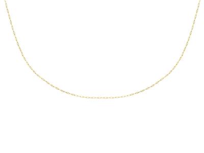 Chaîne maille Forçat Marine creuse 1,70  mm, 55 cm, Or jaune 18k - Image Standard - 2