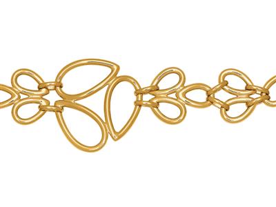 Bracelet multi anneaux forme fleur en chute 28 mm,  16+2 cm, Or jaune 18k - Image Standard - 2