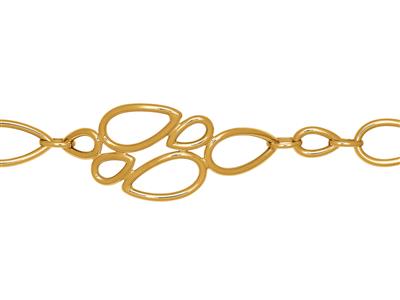Bracelet multi anneaux sur chaîne en chute 23 mm,  16-19 cm, Or jaune 18k - Image Standard - 2