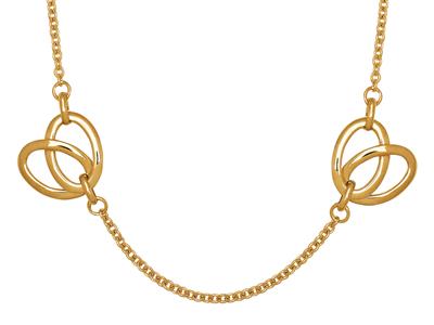 Sautoir motifs Feuilles 15 mm sur chaîne, 90 cm, Or jaune 18k - Image Standard - 2