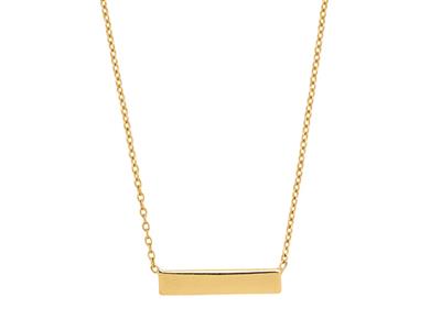 Collier chaîne Forçat ronde, motif Barrette 15 mm, 40-42 cm, Or jaune 18k - Image Standard - 2