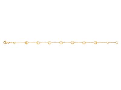 Bracelet Pastilles linéaires, 16,50-18 cm, Or jaune 18k