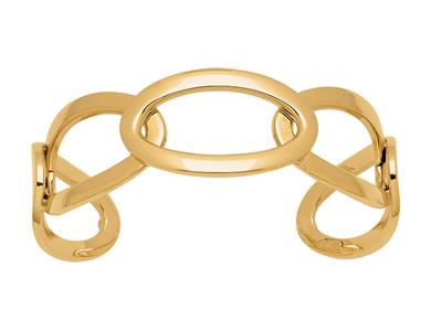 Bracelet Manchette mailles ovales 20 mm, 56 x 50 mm, Or jaune 18k