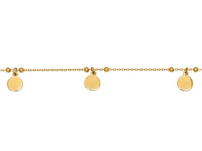 Bracelet 5 Pastilles pampilles, 18,5 cm, Or jaune 18k - Image Standard - 2