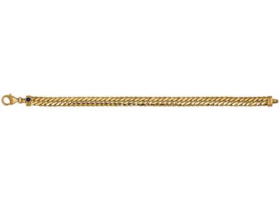 Bracelet maille anglaise 6,50 mm, 18 cm, Or jaune 18k