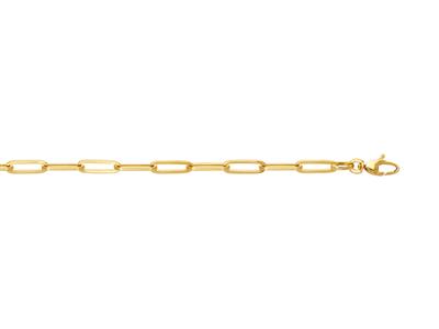 Bracelet massif maille Rectangle 4 mm, 19 cm, Or jaune 18k