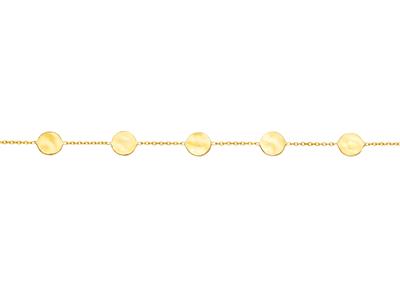 Bracelet 5 Pastilles 7 mm, 18 cm, Or jaune 18k