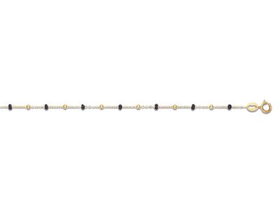 Bracelet Boules noires, 17 cm, Or jaune 18k - Image Standard - 1