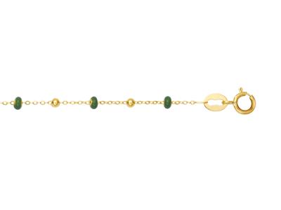 Bracelet Boules vertes, 17-18 cm, Or jaune 18k
