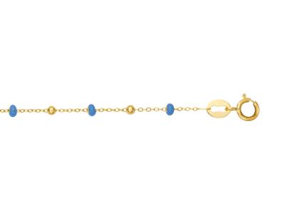 Bracelet Boules bleues, 17-18 cm, Or jaune 18k