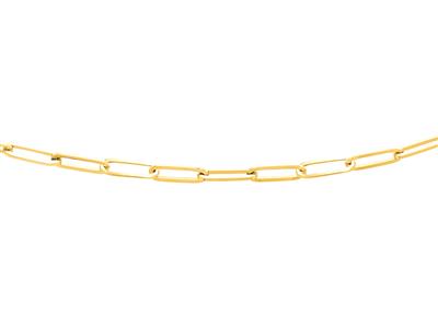 Collier maille rectangle 4 mm massif, 50 cm, Or jaune 18k
